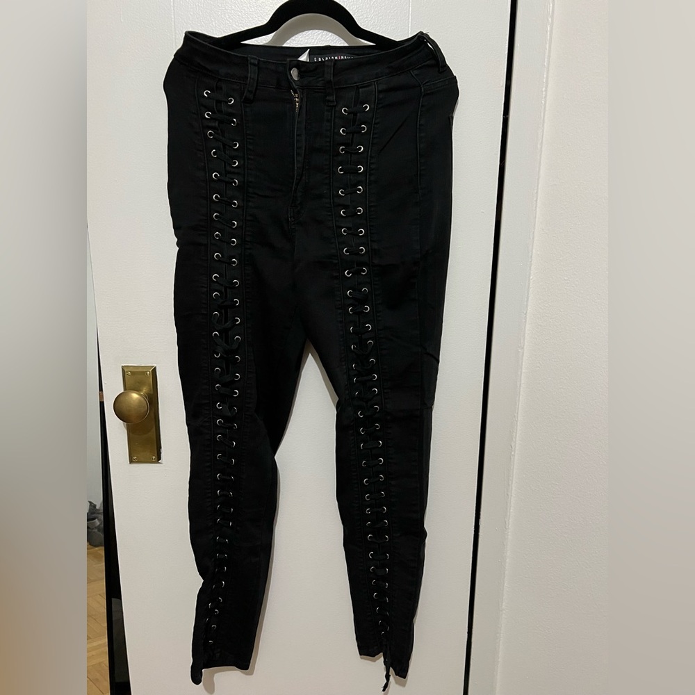 Fashion Nova lace up pants